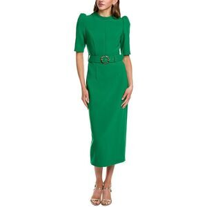 Carla Ruiz Womens  Belted Puff Sleeve Midi Dress, Green